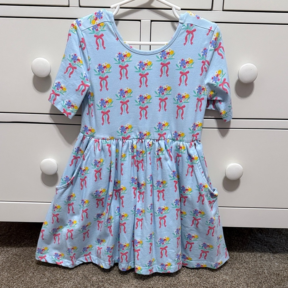 Rufflebutts Floral Bow Dress
